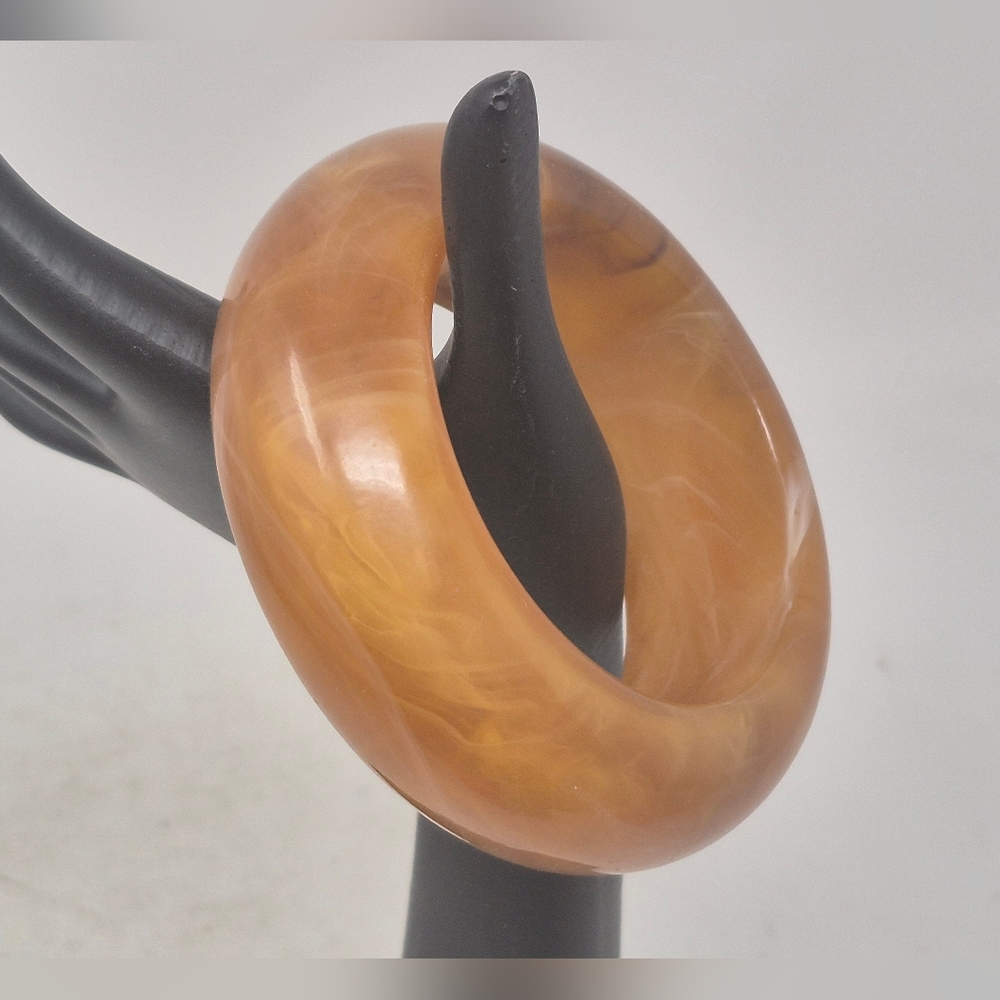 Marbled Amber Bakelite? Bangle Bracelet